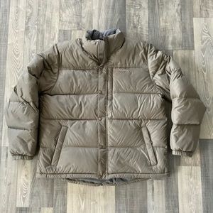 LL Bean Goose Down Puffer Jacket Coat 
# 276573
Men’s XL 
Olive Green